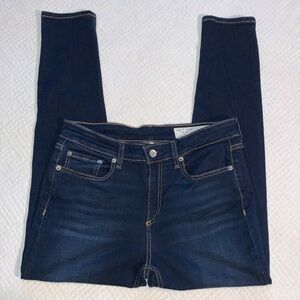 Rag & Bone Cate Mid-Rise Ankle Skinny Jeans, Carmen Dark Wash Denim, Size 29